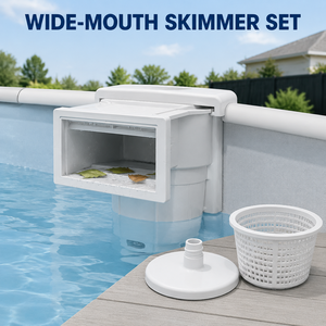 Skimmer a bocca larga da parete con cestello e filtro in ABS per foglie e detriti per piscine fuori terra - Product Image 1
