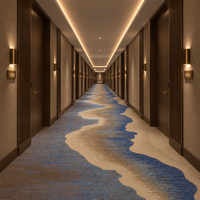 Moquette large de 4 m, imprimée sur mesure, à poils coupés, en PP et nylon, pour couloir d'hôtel, mur à mur, ignifuge