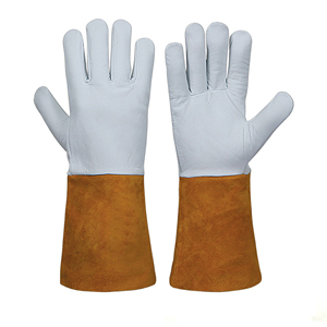 Full Grain Welding <b>Gloves</b> Long Cuff High Quality Goat Skin Tig Welding <b>Gloves</b> Soft Durable Leather 15cm Customize Welding <b>Gloves</b> - Product Image 1