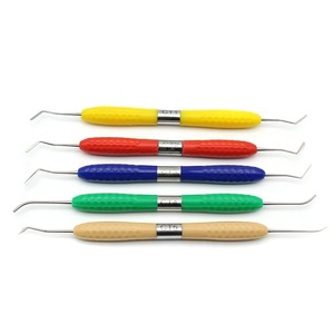 5pcs/set Dental Resin Spatula Kit <b>Silicone</b> Handle Composite Resin Filling Spatula dental Aesthetic Restoration Kit <b>Tools</b> - Product Image 1