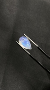 Pierres précieuses en pierre de lune arc-en-ciel naturelle certifiée, forme poire, cabochons, pierres brutes pour la création de bijoux, 8,40 carats - Product Image 6
