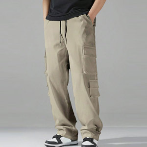Pantalones Holgados de Corte Relajado para Hombre con Estilo Moderno, Pantalones Cargo Holgados con Entrepierna Caída y Aspecto Atrevido - Product Image 1