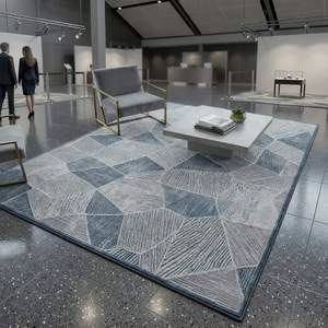 Juego de Alfombras Geométricas Teñidas a Mano de Lana/Seda - Ecológicas, Antibacterianas, Antideslizantes y Lavables para el Hogar y la Oración - Product Image 2