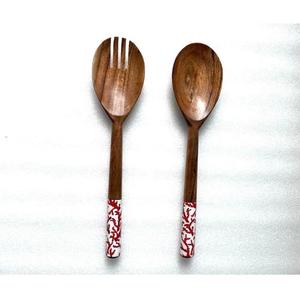 Juego de utensilios de cocina de madera de acacia para ensalada, cucharas y tenedores, herramientas de cocina, vajilla de mesa, precio mayorista - Product Image 1