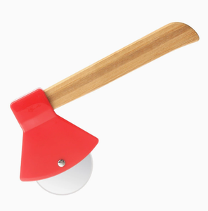 ที่ตัดพิซซ่าด้ามไม้ ใบมีดสแตนเลส แบบโยก สำหรับทำขนมและตัดอาหารในครัว - Product Image 1