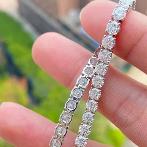 กำไลเพชรทรงกลม 10 กะรัต ทำมือจากทองคำขาว 14k คุณภาพ E F VVS เพชรเพาะเลี้ยงในห้องปฏิบัติการ - Product Image 3