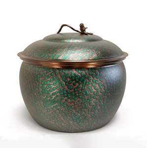 Pot de rangement pour tuyau d'arrosage de jardin en métal résistant aux intempéries, finition antique, décoratif pour l'extérieur, avec couvercle pour patio - Product Image 2