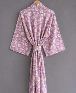 Robe Kimono Vintage pour Femmes en Coton 100% Indien, Imprimé Floral Printemps-Été, Faite à la Main, Longueur Genou, Taille Unique, Robes Casual - Product Image 3