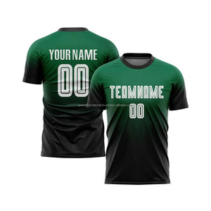 Custom Sublimated Soccer Jersey Black Gold Gradient Crew Neck Short Sleeve Moisture Wicking Adult Men's Football Shirt - Product Image 3