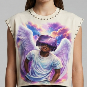 Débardeur court imprimé DTG personnalisé, 100% coton jersey, style vintage, vêtement décontracté sans manches, t-shirt unisexe - Product Image 4
