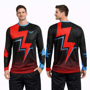 Camiseta de Motocross Personalizada Lightning de Manga Larga, Camisa de Carreras de Motocross Transpirable, Ropa de Motociclismo Todoterreno MX, Fabricante OEM - Product Image 1