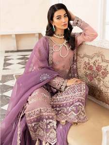 Best Design High Quality Handmade Embroidered <b>3</b>-Piece Women's Party Wear Dresses Ankle-Length Regular Fit Pakistani Style - Product Image 6