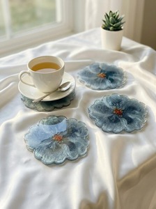 Handmade Resin <b>Epoxy</b> Coaster Set Luxury Art Deco Design Lightweight Home Decor Dining <b>Table</b> Gift Wholesale - Product Image 2