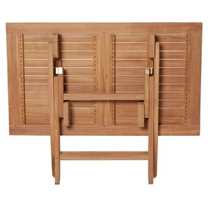 Modern <b>Folding</b> Teak Wood Outdoor <b>Dining</b> <b>Table</b> 120x70cm Eco-Friendly Garden Patio Furniture - Product Image 2