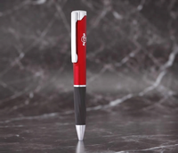 Stylo à bille à corps métallique mince rouge de conception merveilleuse 0.5mm/1.0mm largeur d'écriture combinaison d'argent rouge pour les affaires promotionnelles