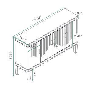 Armadio Grande a 4 Ante 70.07 in Colore Champagne per Soggiorno, Cucina, Camera da Letto, Corridoio - Product Image 4