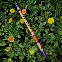 Flûte en bambou naturel-C # Flûte bansuri moyenne-C # Flûte en bambou professionnelle Hindustani à échelle moyenne