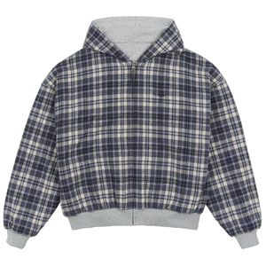 Sweat-shirts à capuche réversibles à double couche, imprimé à carreaux vintage, confortables et tendance, qualité supérieure, prix de gros - Product Image 1