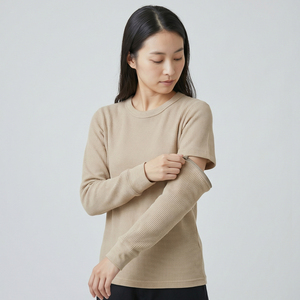 T-shirt gaufré pour femme à manches amovibles, style streetwear - Product Image 1