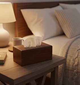 Caja de pañuelos de madera minimalista – Moderno dispensador rectangular de madera para pañuelos, ideal para decoración del hogar, oficina y hotel, venta al por mayor - Product Image 4