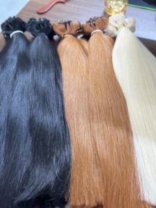 Extensiones de Cabello Liso Natural Multicolor Negro, Rubio Jengibre, Doble Trama, Cabello Virgen Vietnamita al por Mayor - Product Image 5