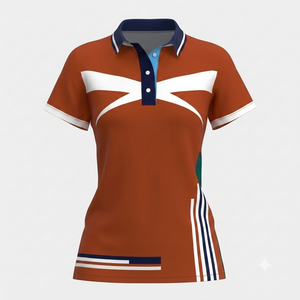 Camisetas Polo para Mujer al por Mayor, Manga Corta, Transpirables, Estilo Urbano, Más Vendidas, Estampadas, Tejido de Punto Técnico - Product Image 3
