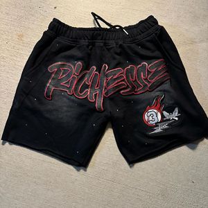 Short streetwear homme 2026 personnalisé, effet vieilli, broderie patchwork, en tissu éponge délavé soleil, motif uni et méthode de tissage non-tissé - Product Image 3