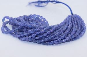Perles ovales lisses en Tanzanite AAA 5*7mm, 16 pouces, pierre naturelle, trou de 0,40mm, pour la fabrication de bijoux de mariage et de fiançailles - Product Image 5