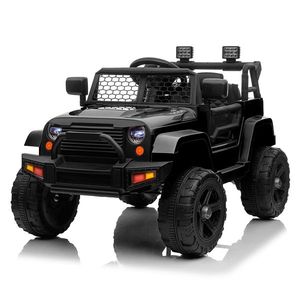 LEADZM Auto Elettrica per Bambini Jeep con Doppia Trazione 12V 4.5A.h Nera con Telecomando 2.4G - Product Image 1