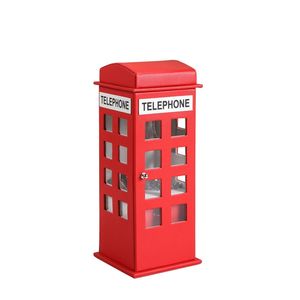 Portagioie in Pelle Rossa Stile Telefono Britannico, 29 cm di Altezza, Soluzione di Archiviazione Elegante e Unica - Product Image 1