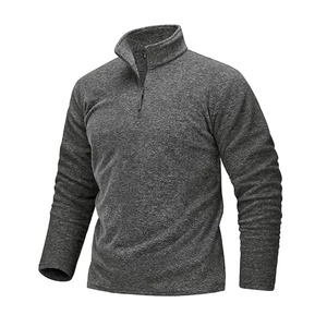 Custom Mock Neck Men's Pullover Sports <b>Polo</b> 14 <b>Zip</b> <b>up</b> Fleece Sweatshirt Casual Long Sleeve Running Athletic Workout Coat Hooded - Product Image 3
