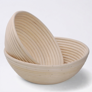 Round Bread Proofing Basket <b>Set</b> Handmade Banneton with Lid for Sourdough Bread <b>Baking</b> Factory Direct Supply - Product Image 1