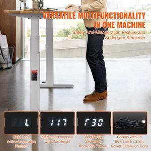 Supporto elettrico a doppio motore struttura da scrivania per Computer 26 \ "-50.8 \" altezza 43.3 \ "-70.1 \" lunghezza Base per Workstation fai da te ergonomica per ufficio - Product Image 6