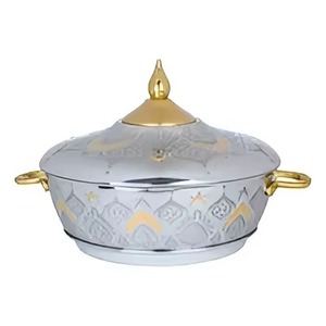 Olla de acero inoxidable recién llegada con tapa, redonda, pulida, de diseño oriental, duradera, para cocinas de gas e inducción. - Product Image 2