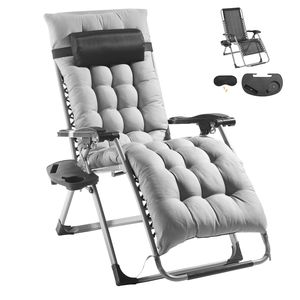 Sedia a Gravità Zero Regolabile da 26 Pollici con Cuscino, per Interni/Esterni, Poltrona Reclinabile - Product Image 1