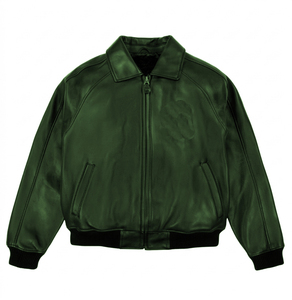 Blouson bomber en cuir PU pour homme, col rabattu, fermeture éclair, couleur unie, style décontracté, pour l'automne - Product Image 5