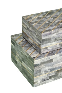 กล่องของขวัญฝังกระดูกตกแต่งแบบใหม่ทำด้วยมือกล่องใส่เครื่องประดับฝังกระดูกกล่องสี่เหลี่ยม - Product Image 5