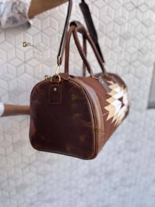 Bolsos de Viaje Grandes de Cuero Genuino con Diseño Nuevo, Hechos a Mano, Estilo Vintage Azteca, con Patrón Occidental, Multiusos - Product Image 3