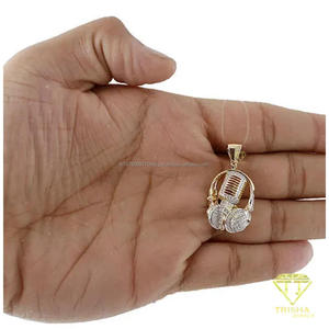Colgante Musical Iced Out con Diamante Cultivado en Laboratorio, Plata de Ley 925, Dos Tonos, Joyería de Hip Hop - Product Image 3