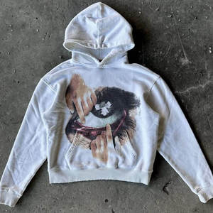 Sudadera con Capucha Blanca Extra Grande, de Algodón Grueso para Invierno, Ecológica, Transpirable, Estilo Urbano, para Hombre - Product Image 1