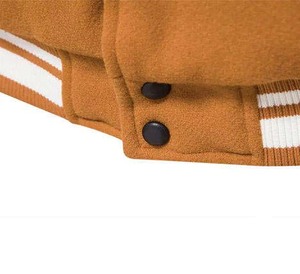 2026 High Quality Customize Cotton/Polyester Fleece Breathable Windproof Embroidery Covered Button <b>Mandarin</b> <b>Collar</b> <b>Jackets</b> - Product Image 5