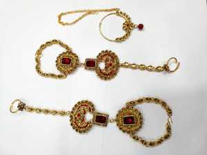 Indian Trendy Classic Choker Engagement Anniversary Wedding Party <b>Gift</b> Set Traditional Crystal Kundan Faux Pearl Alloy Gold - Product Image 3