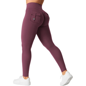 2026 New Arrival Hidden Scrunch Butt <b>Leggings</b> Butt Lift Workout Pants Women High Waist Gym Wear <b>Pocket</b> Yoga <b>Leggings</b> - Product Image 3