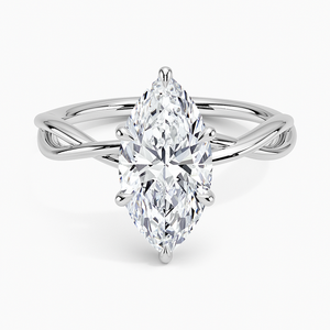 BOJ <b>Ring</b> 014 Marquise Cut 925 <b>Silver</b> Ayla Twist <b>Solitaire</b> <b>Ring</b> Engagement <b>Ring</b> GRA Certified 2ct D Color VVS1 Moissanite <b>Ring</b> - Product Image 1