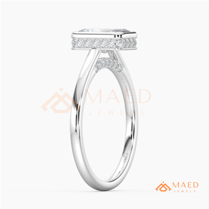 925 Sterling <b>Silver</b> <b>Emerald</b> Cut Moissanite Bezel Engagement <b>Ring</b> Minimal Wedding Jewelry USA Gift Women - Product Image 6