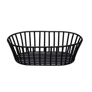 Panier à pain rond en fil de fer noir de petite taille pour la cuisine, idéal pour les restaurants - Product Image 3