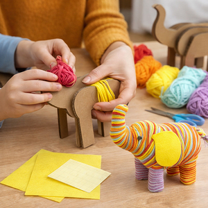 Kits de Manualidades Educativos de Hilo para Envolver Elefantes, Fáciles y Divertidos para Niños de 7 a 12 Años y 13 Años o Más, Actividades Escolares - Product Image 2