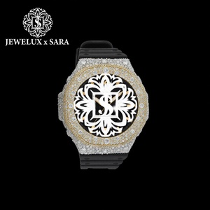 Montre-bracelet élégante en caoutchouc noir Mossinate de haute qualité avec diamants, idéale pour les tenues décontractées professionnelles et les occasions spéciales, disponible en promotion - Product Image 3