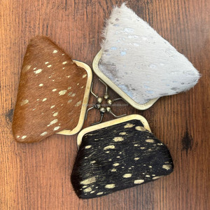 New <b>Vintage</b> Metallic Cowhide Coin Purses Genuine Leather Change Purses with Clasp Women's Travel <b>Mini</b> Wallets Card Cash Holder - Product Image 5