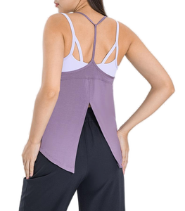 Camiseta Deportiva Morada para Mujer, Elegante y Transpirable, para Yoga y Fitness, con Tirantes Finos y Holgados - Product Image 2